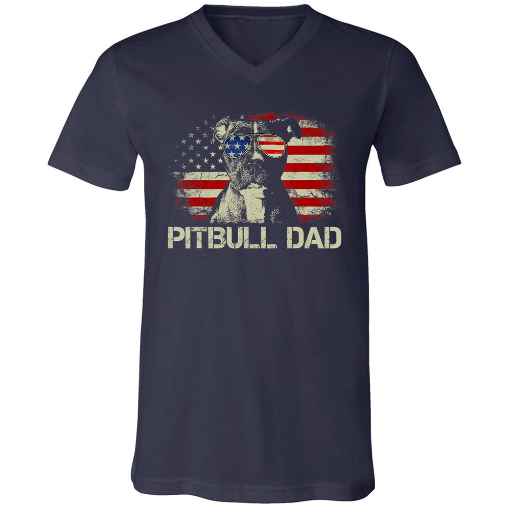 Unisex V-Neck T-Shirt - CQ5NXM5K - Navy - 2
