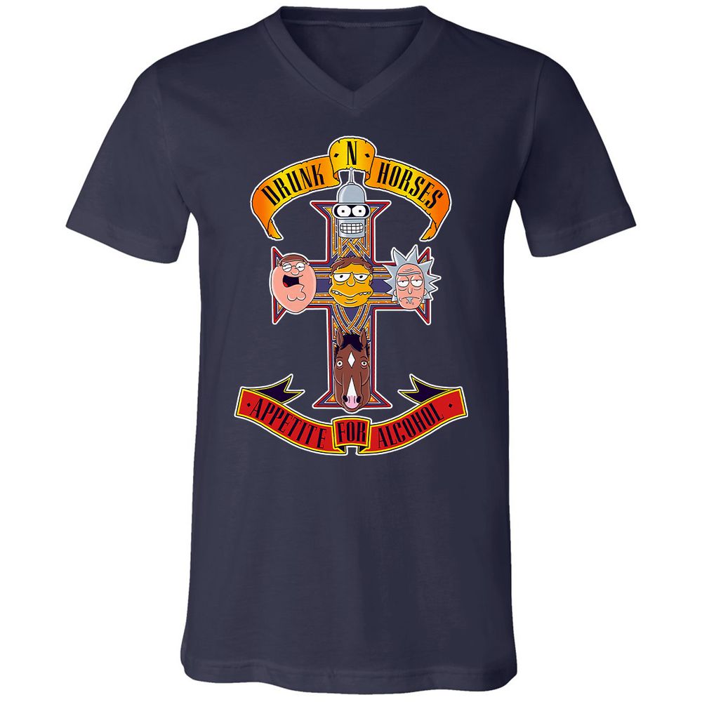 Unisex V-Neck T-Shirt - 48UHCCNW - Navy - 2