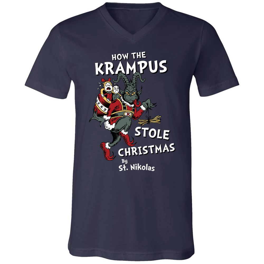 Unisex V-Neck T-Shirt - 7WBFTMYF - Navy - 2