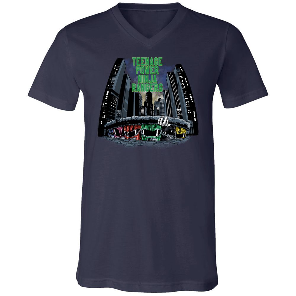 Unisex V-Neck T-Shirt - JHF82JBQ - Navy - 2