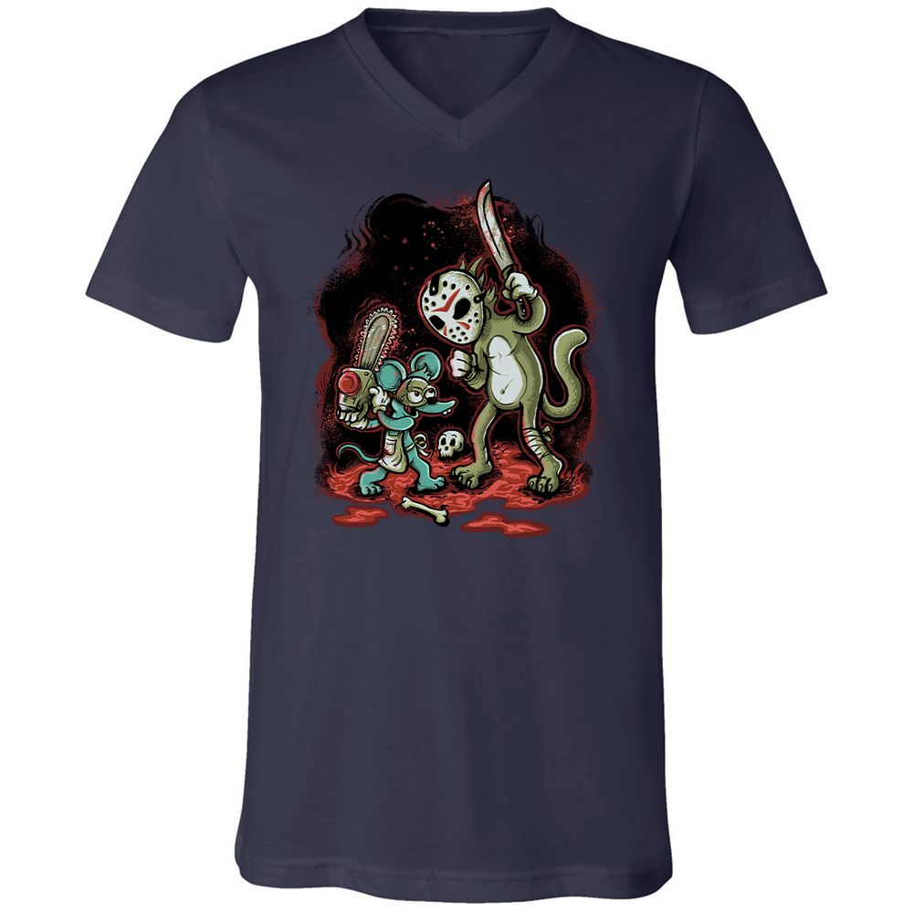Unisex V-Neck T-Shirt - Y1M316Y4 - Navy - 2