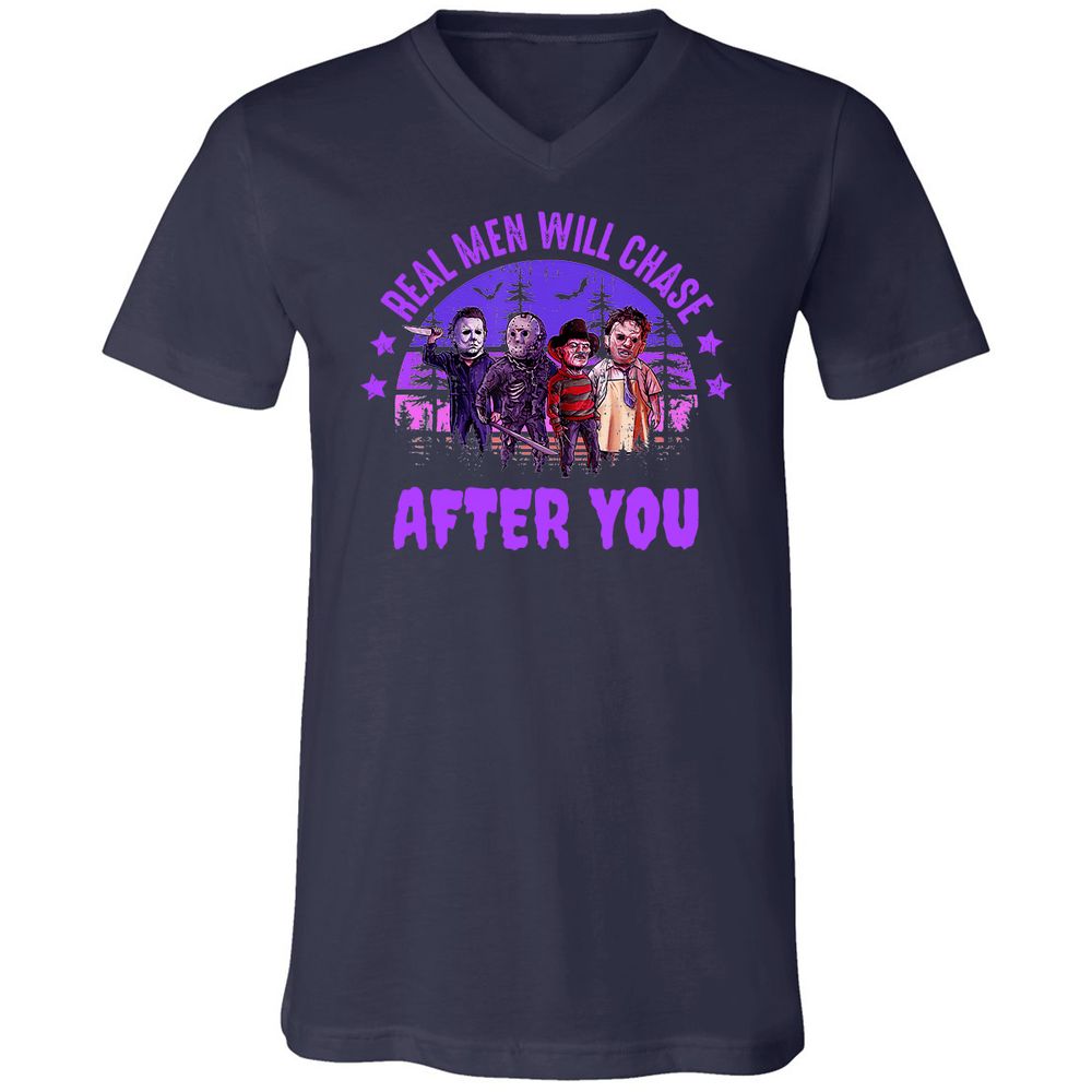 Unisex V-Neck T-Shirt - VSSS5LZD - Navy - 2