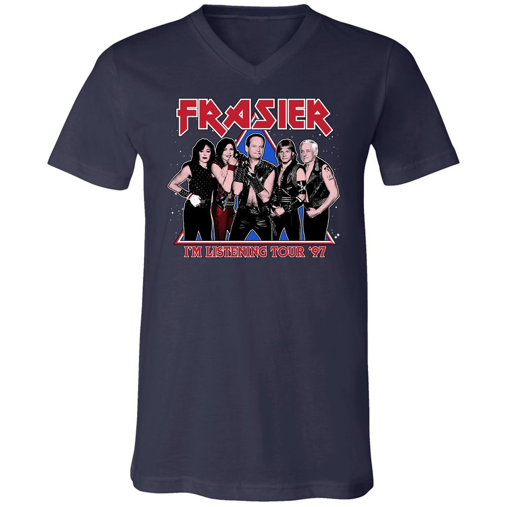 Unisex V-Neck T-Shirt - 875MG6PD - Navy - 2