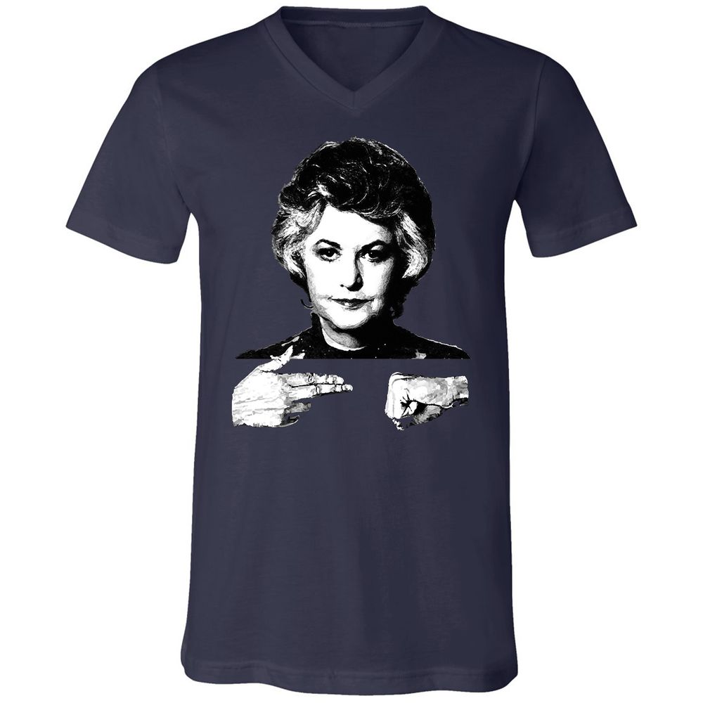 Unisex V-Neck T-Shirt - Q6SB1TZ8 - Navy - 2