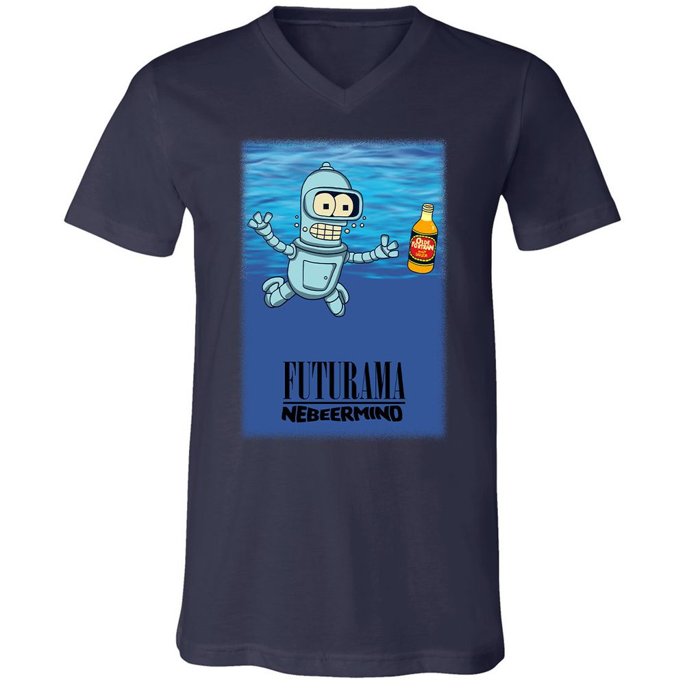 Unisex V-Neck T-Shirt - 737VUVMN - Navy - 2