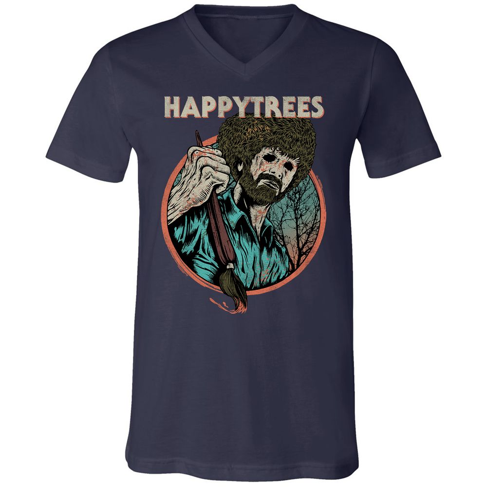 Unisex V-Neck T-Shirt - 8T4WKMW5 - Navy - 2