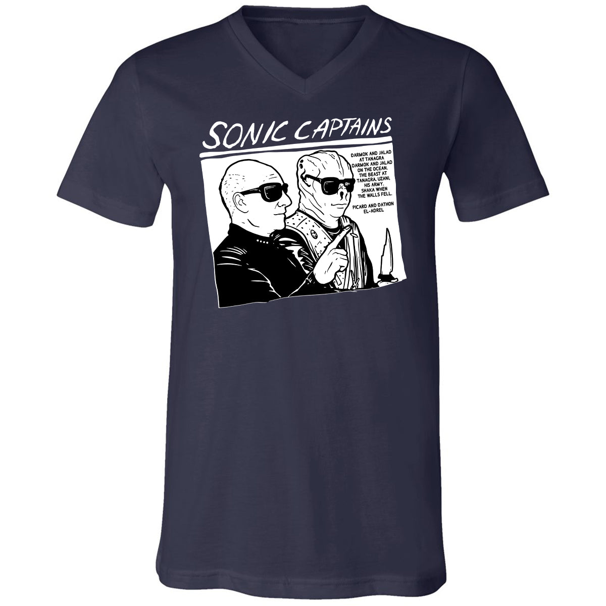 Unisex V-Neck T-Shirt - 89MD243Z - Navy - 2