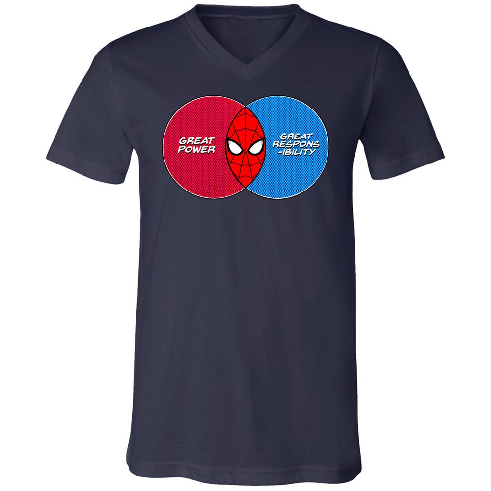 Unisex V-Neck T-Shirt - CLXW9Q4P - Navy - 2