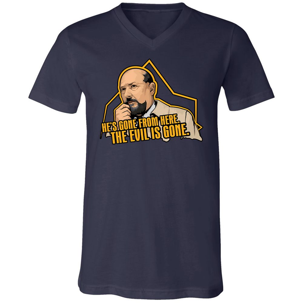 Unisex V-Neck T-Shirt - NWCRCUKM - Navy - 2
