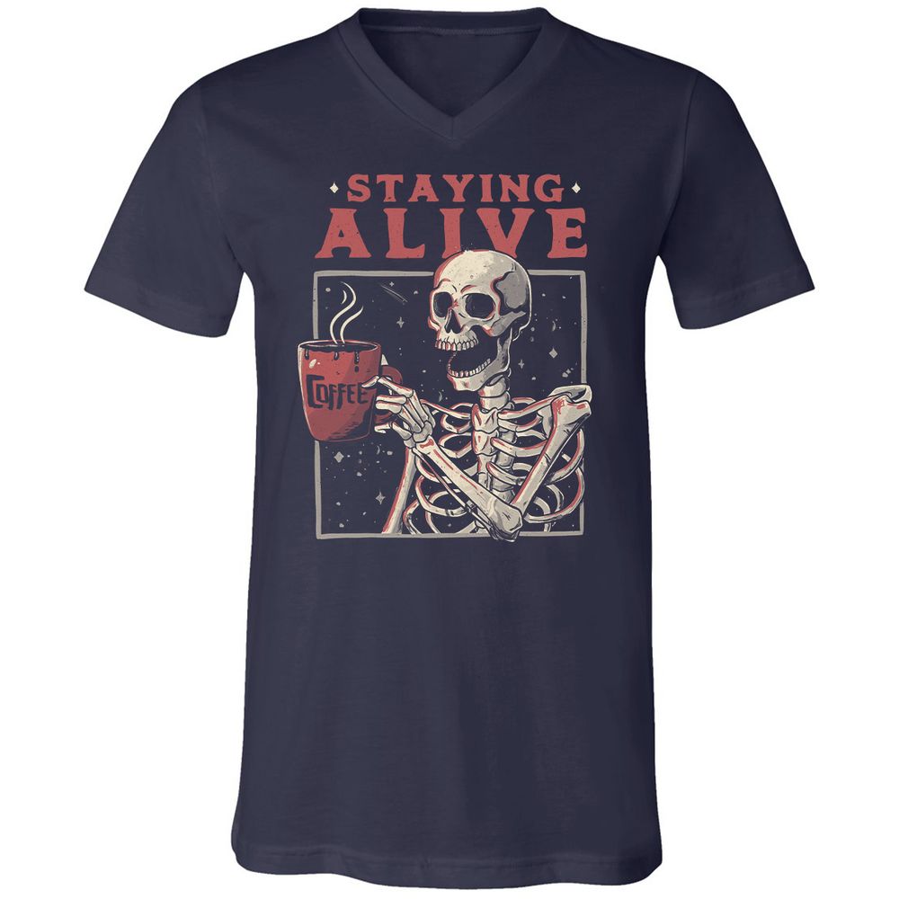 Unisex V-Neck T-Shirt - TX71E3UX - Navy - 2