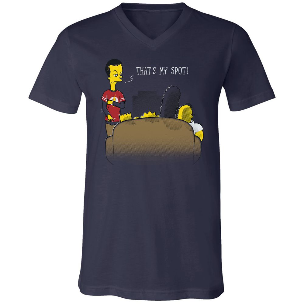 Unisex V-Neck T-Shirt - 6VK1KR1R - Navy - 2