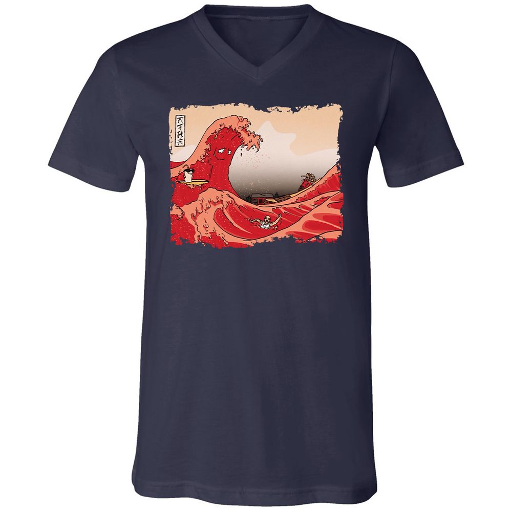 Unisex V-Neck T-Shirt - M1HUX3V8 - Navy - 2