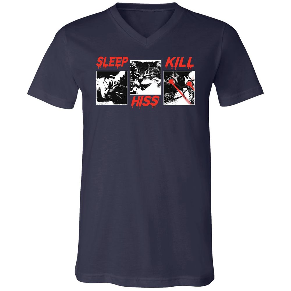 Unisex V-Neck T-Shirt - BXA9SEL9 - Navy - 2