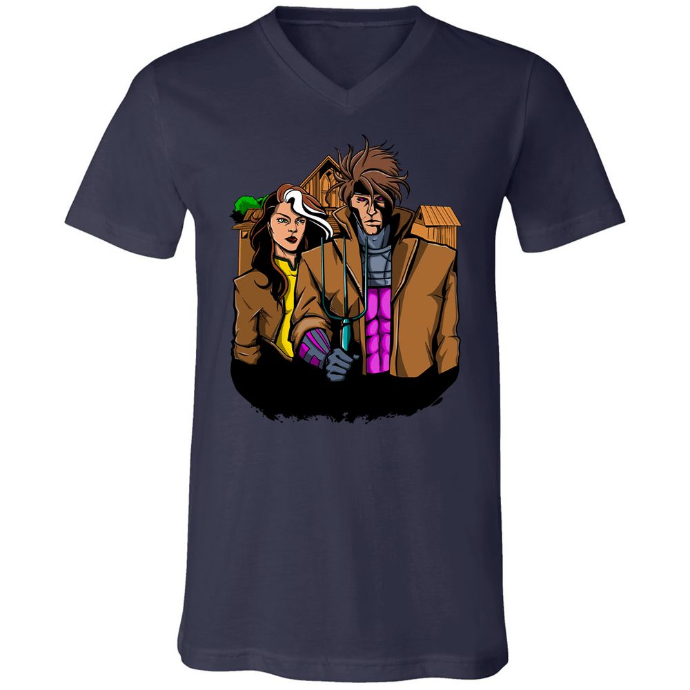 Unisex V-Neck T-Shirt - M2NGL48W - Navy - 2