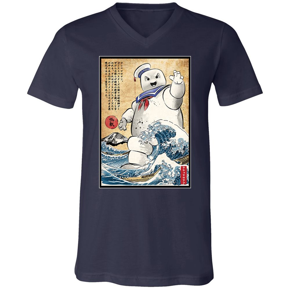 Unisex V-Neck T-Shirt - Q8Y5GHH4 - Navy - 2