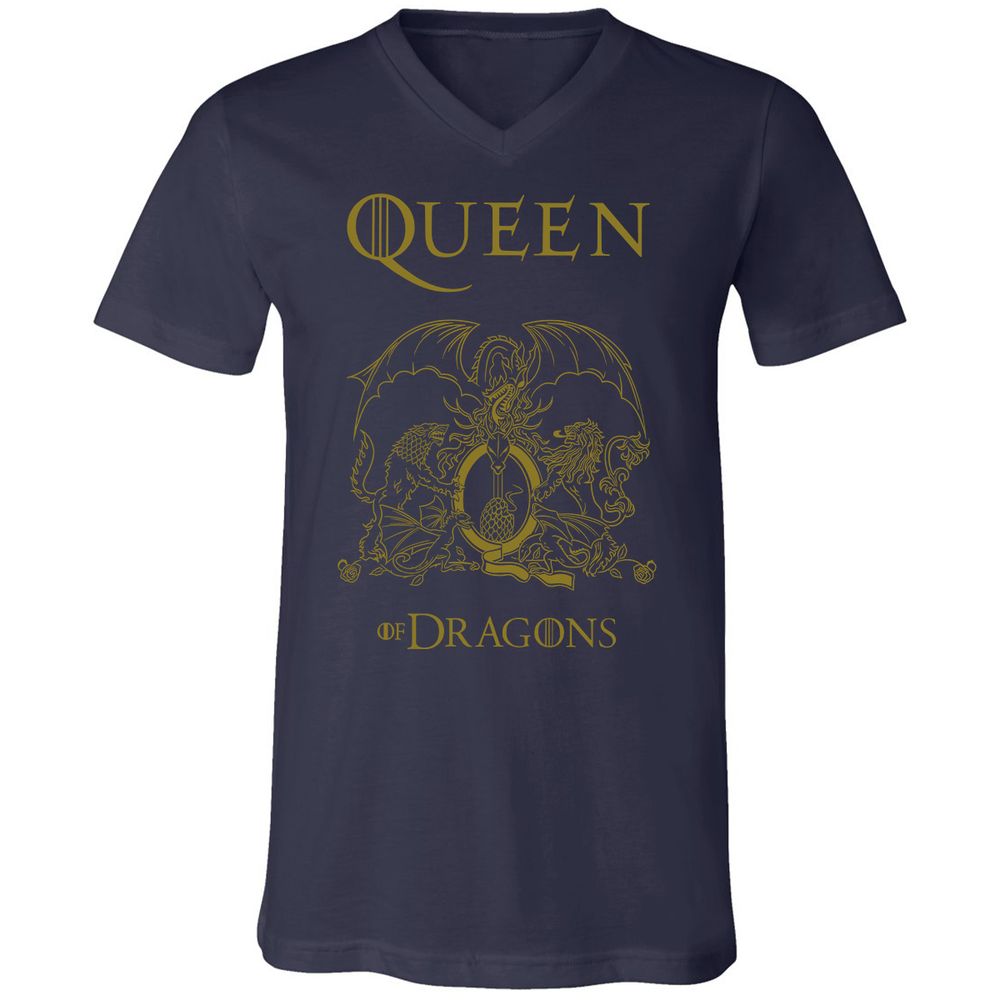 Unisex V-Neck T-Shirt - H6GQRTWP - Navy - 2