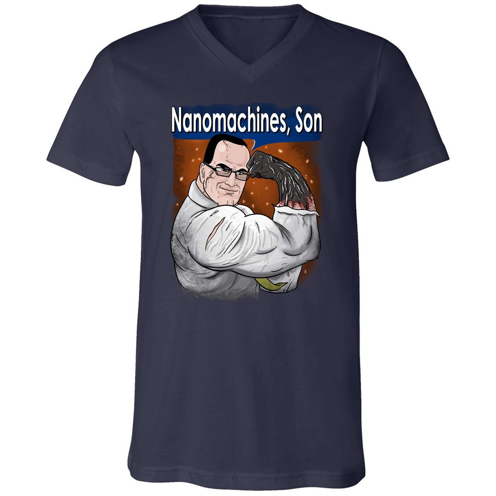 Unisex V-Neck T-Shirt - C4NWJQAN - Navy - 2