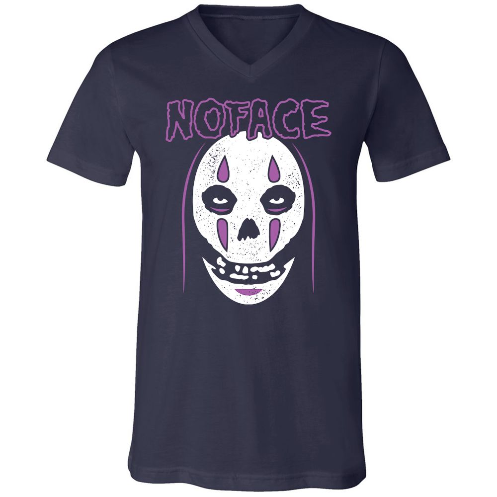 Unisex V-Neck T-Shirt - F66MU6YC - Navy - 2