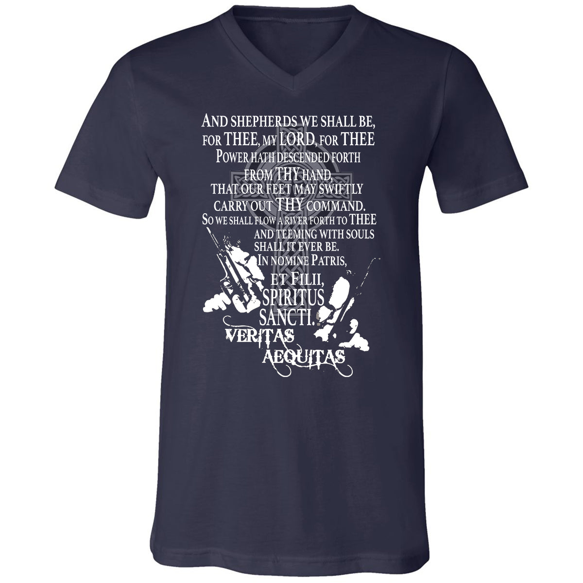 Unisex V-Neck T-Shirt - CAW5WKM2 - Navy - 2