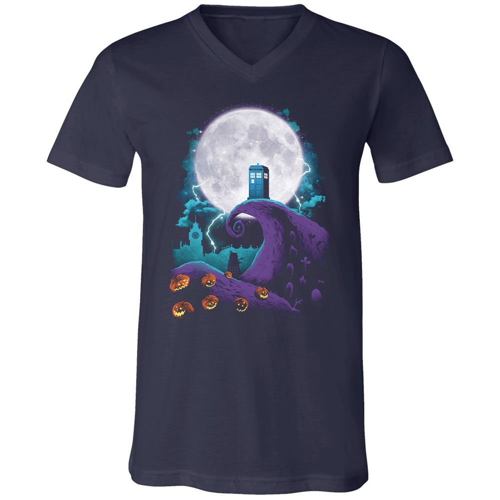 Unisex V-Neck T-Shirt - U8KQULJQ - Navy - 2
