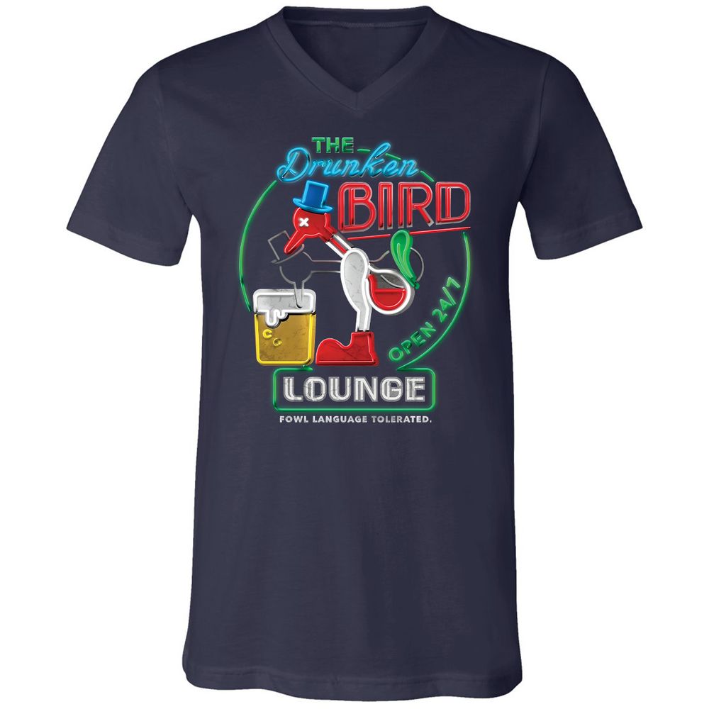 Unisex V-Neck T-Shirt - 7BZXF5NS - Navy - 2