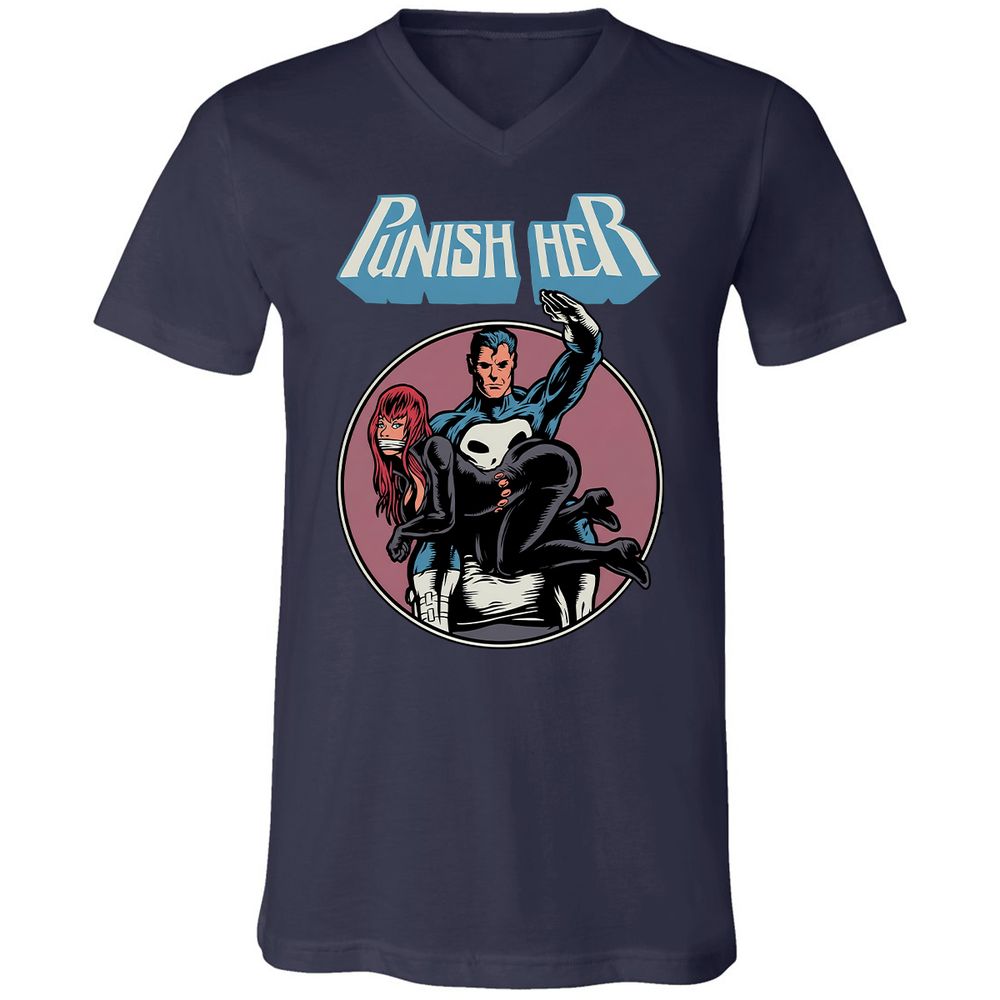 Unisex V-Neck T-Shirt - GLFDGG24 - Navy - 2