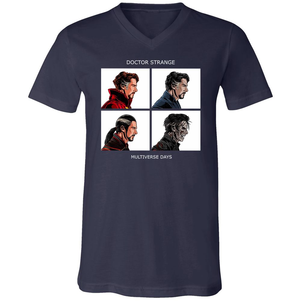 Unisex V-Neck T-Shirt - 87F8GCTJ - Navy - 2