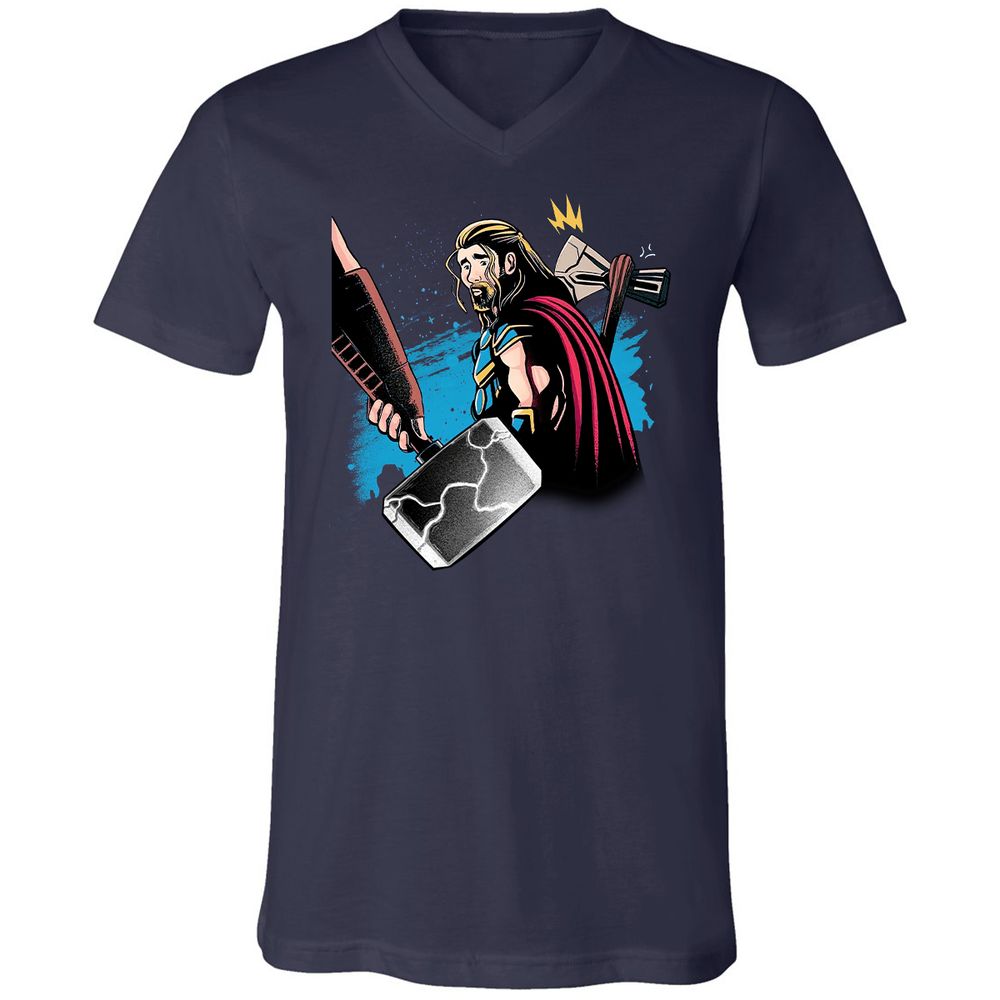 Unisex V-Neck T-Shirt - R4BTFEFH - Navy - 2