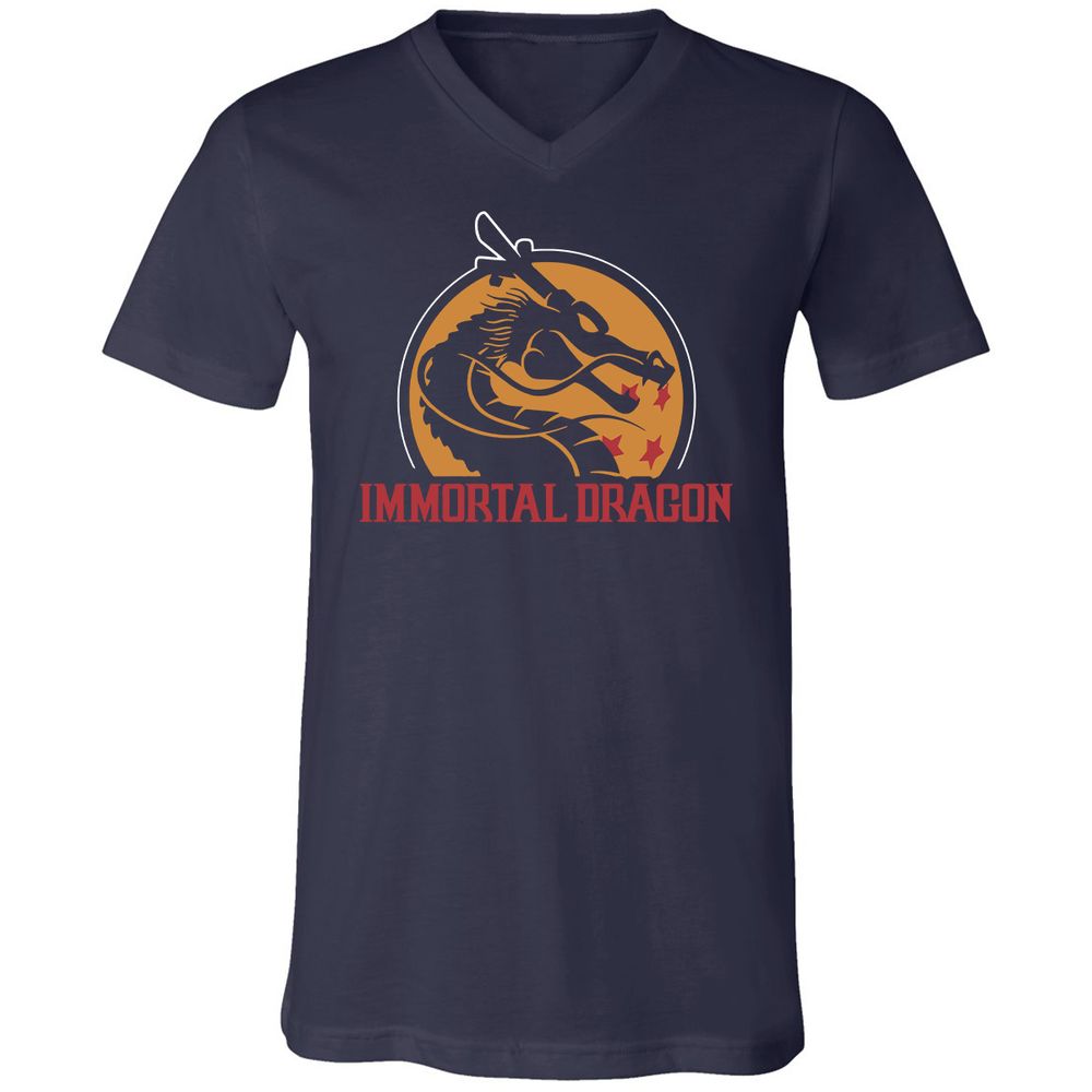 Unisex V-Neck T-Shirt - 958MAFT5 - Navy - 2