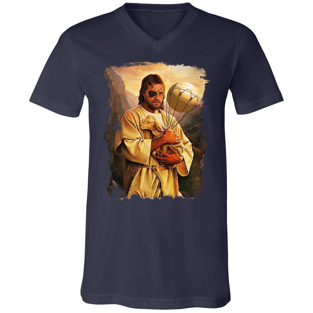Unisex V-Neck T-Shirt - AM89FL92 - Navy - 2