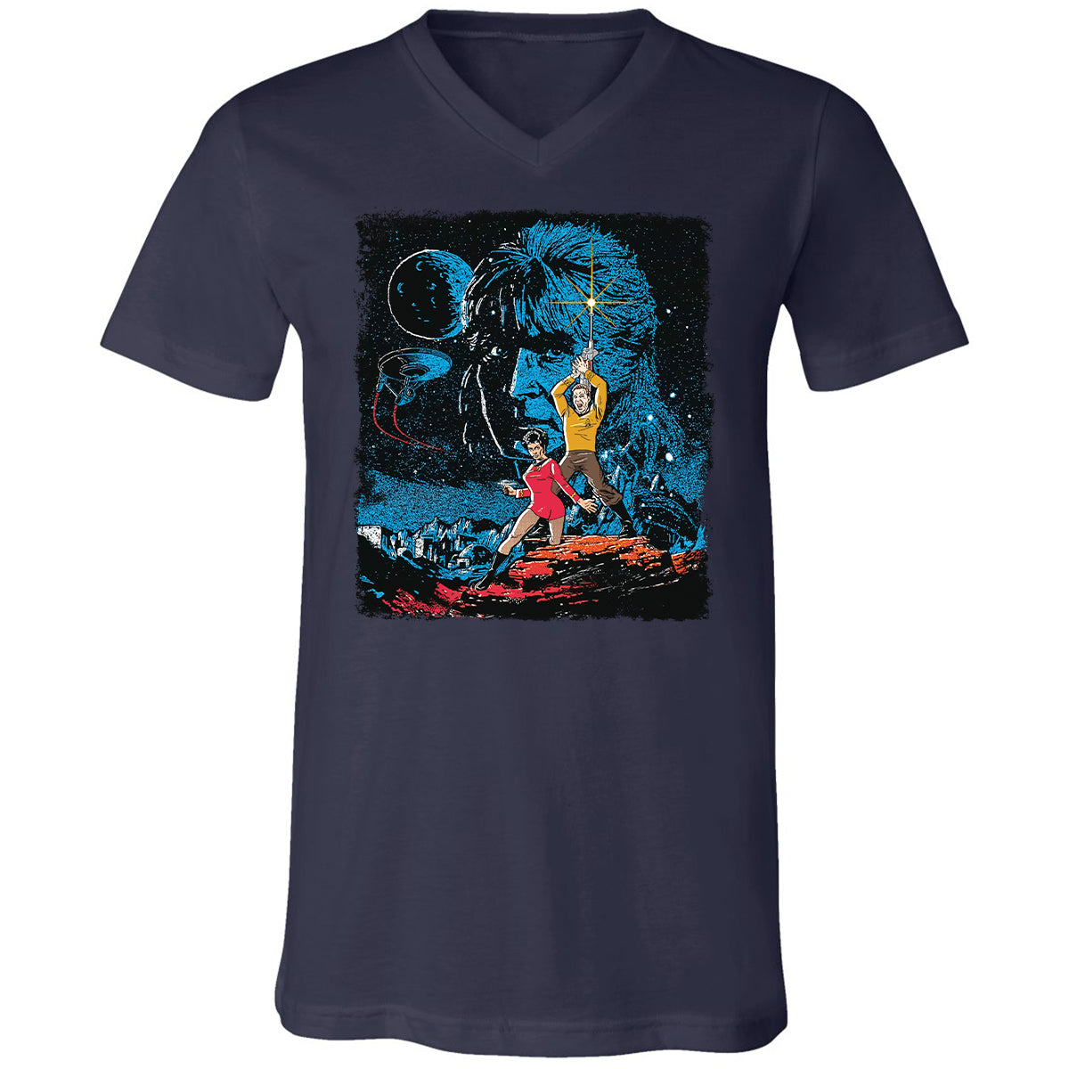 Unisex V-Neck T-Shirt - 95ZURGJC - Navy - 2