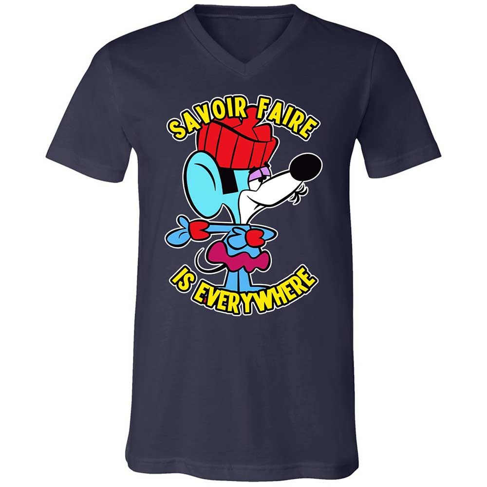 Unisex V-Neck T-Shirt - 75ZEHV4W - Navy - 2