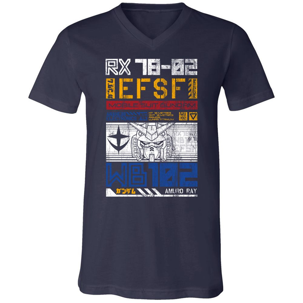Unisex V-Neck T-Shirt - RG7XS5CD - Navy - 2