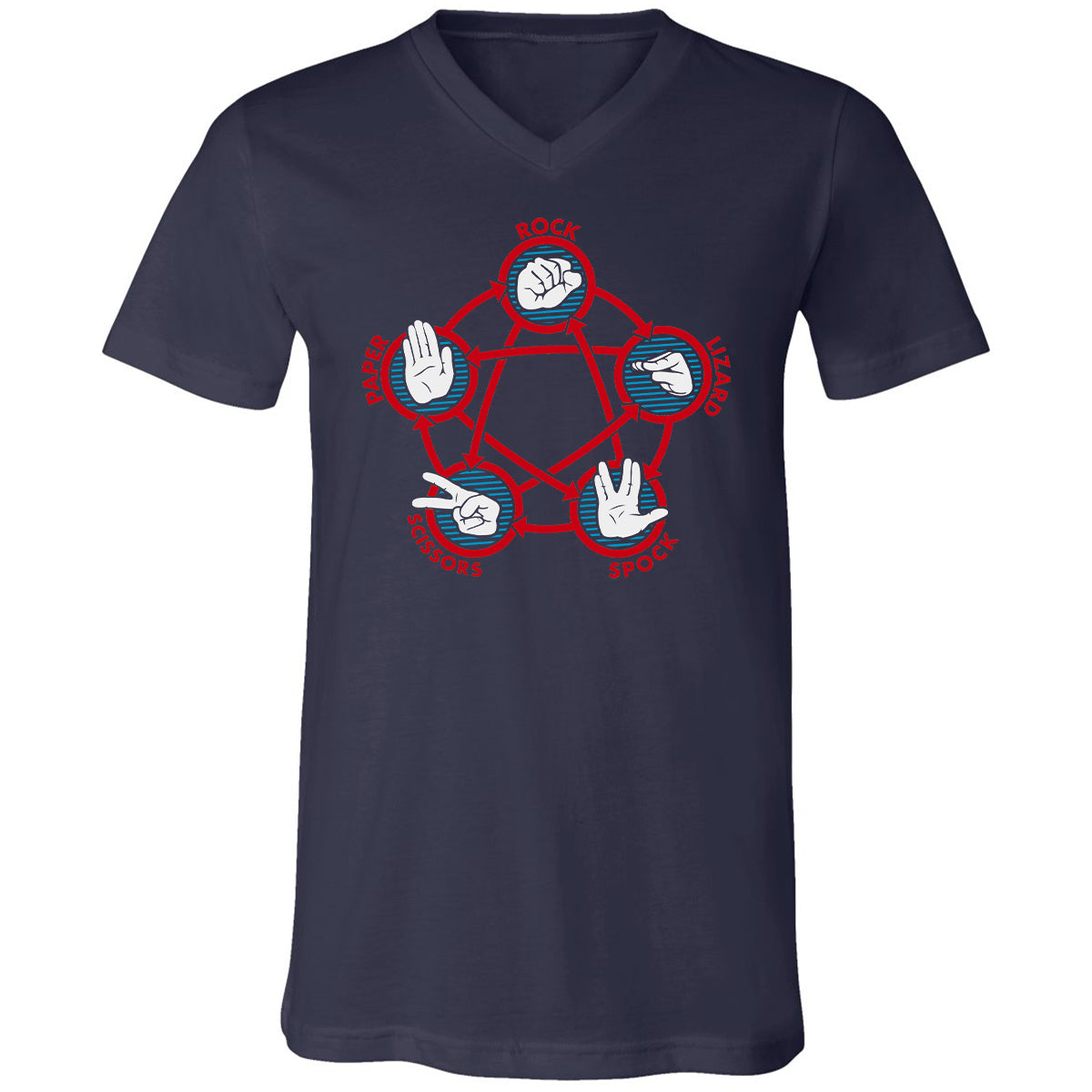 Unisex V-Neck T-Shirt - NZB2TQLK - Navy - 2
