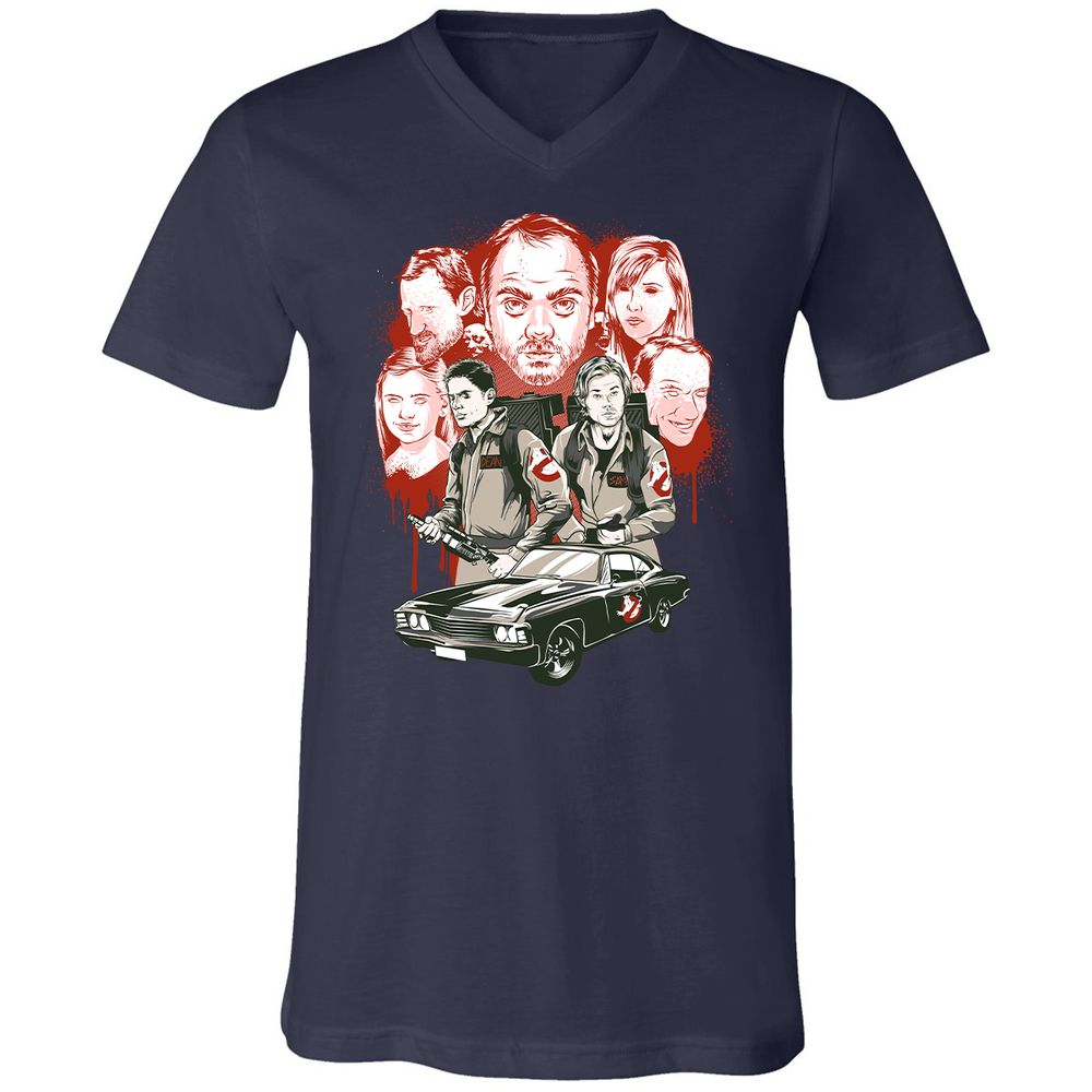 Unisex V-Neck T-Shirt - JN6VNUJB - Navy - 2