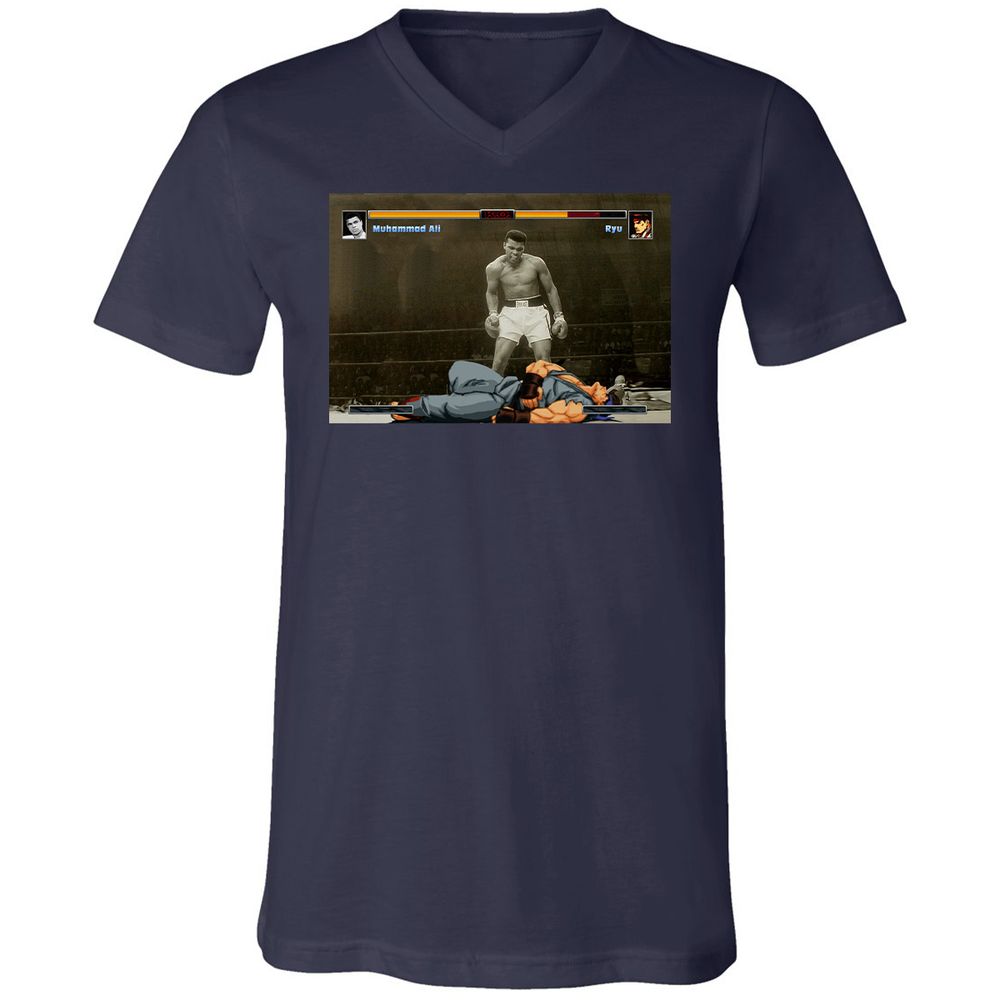 Unisex V-Neck T-Shirt - BUMUMRWG - Navy - 2