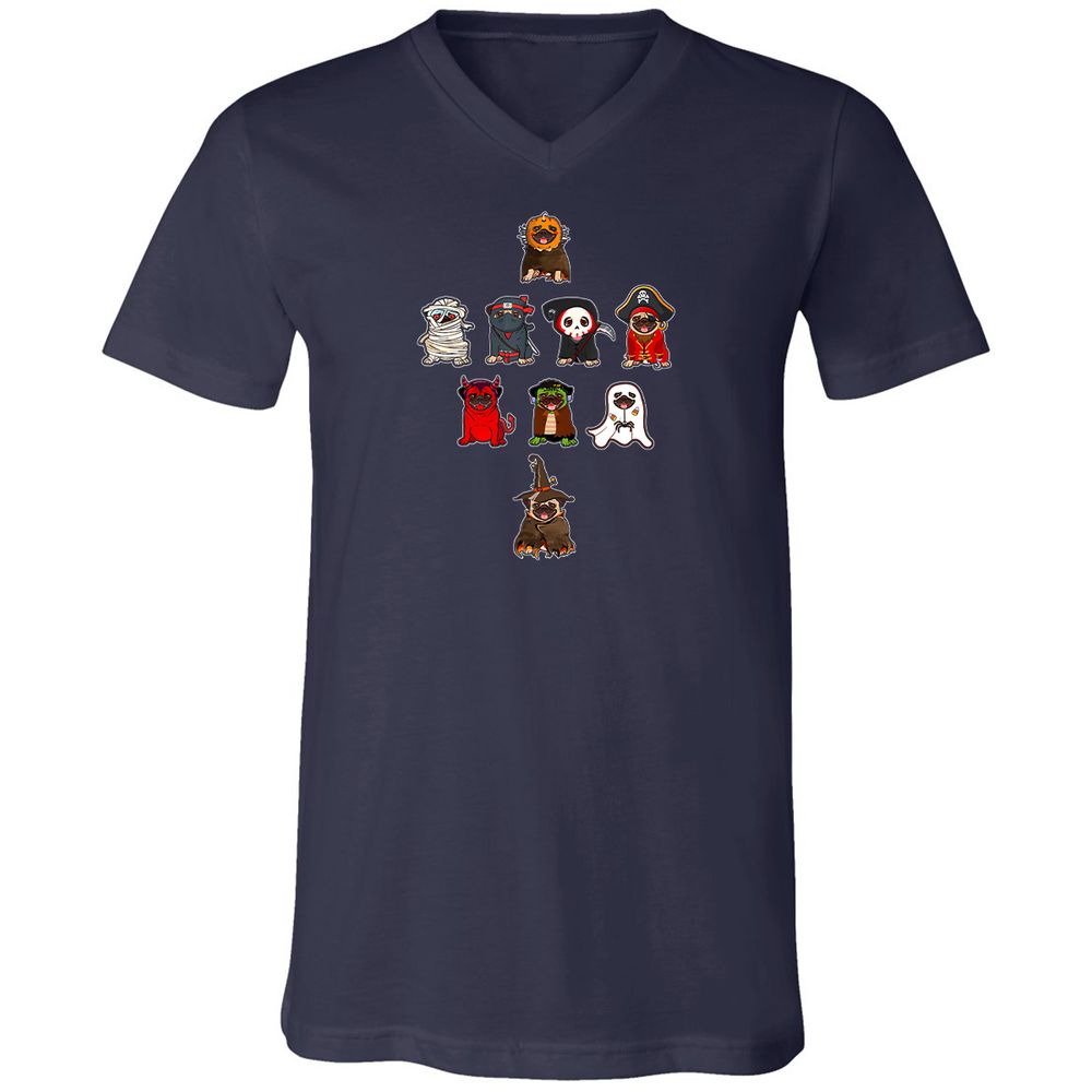 Unisex V-Neck T-Shirt - DHMY9NTN - Navy - 2