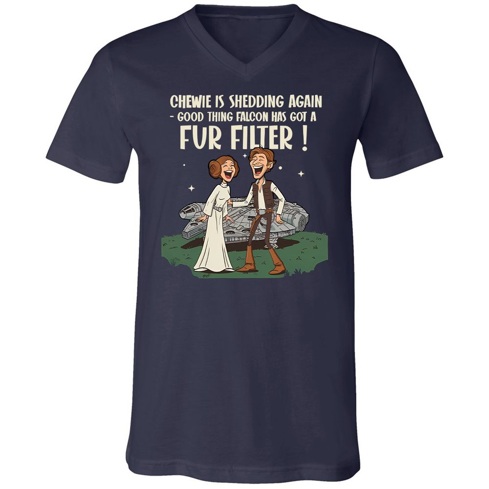 Unisex V-Neck T-Shirt - K36L2C8H - Navy - 2