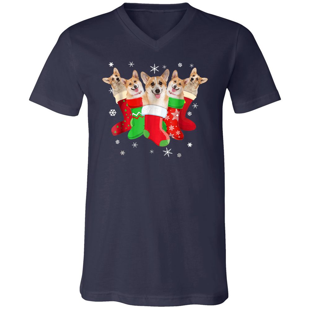 Unisex V-Neck T-Shirt - 5EV9MLPT - Navy - 2