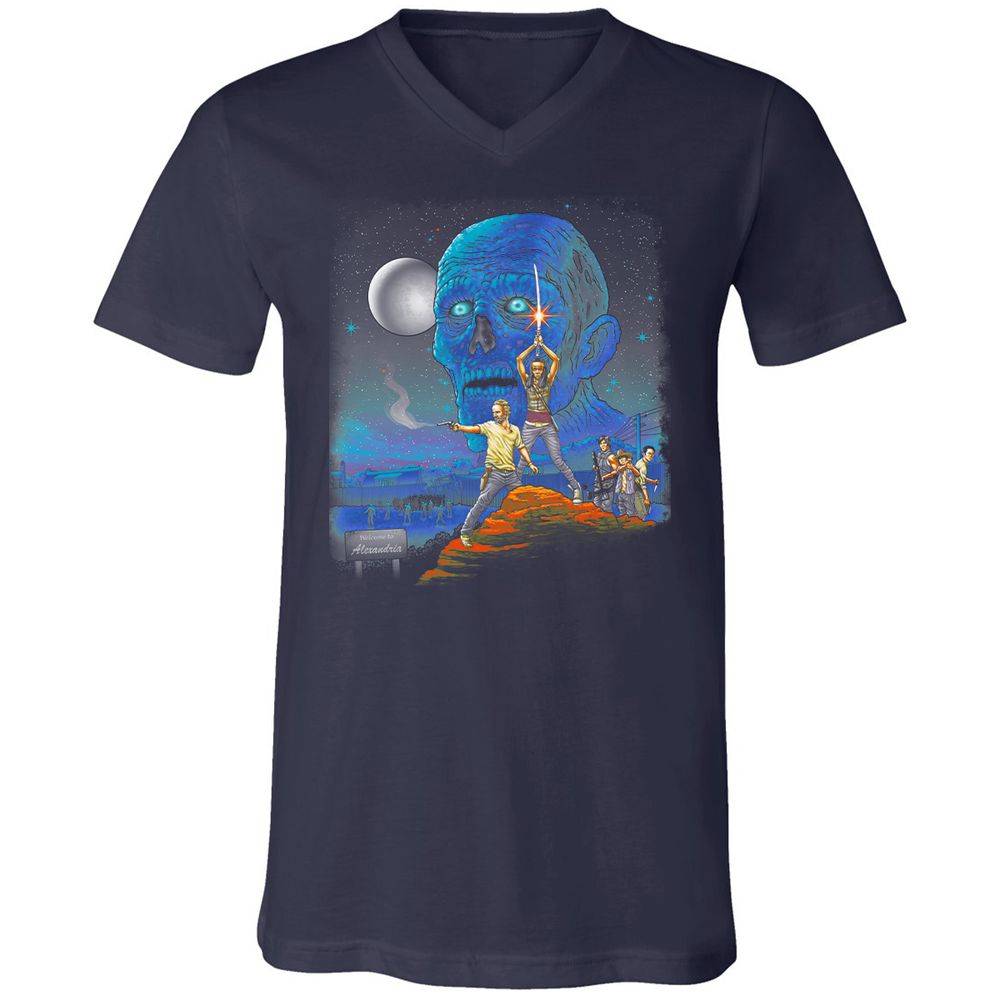 Unisex V-Neck T-Shirt - UL8U8CFB - Navy - 2