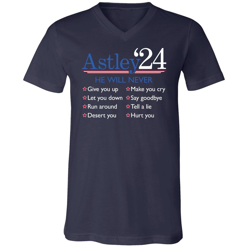 Unisex V-Neck T-Shirt - YCU4QJHC - Navy - 2