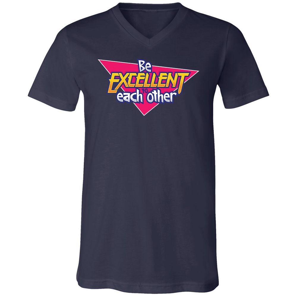 Unisex V-Neck T-Shirt - 6XUBC2HG - Navy - 2
