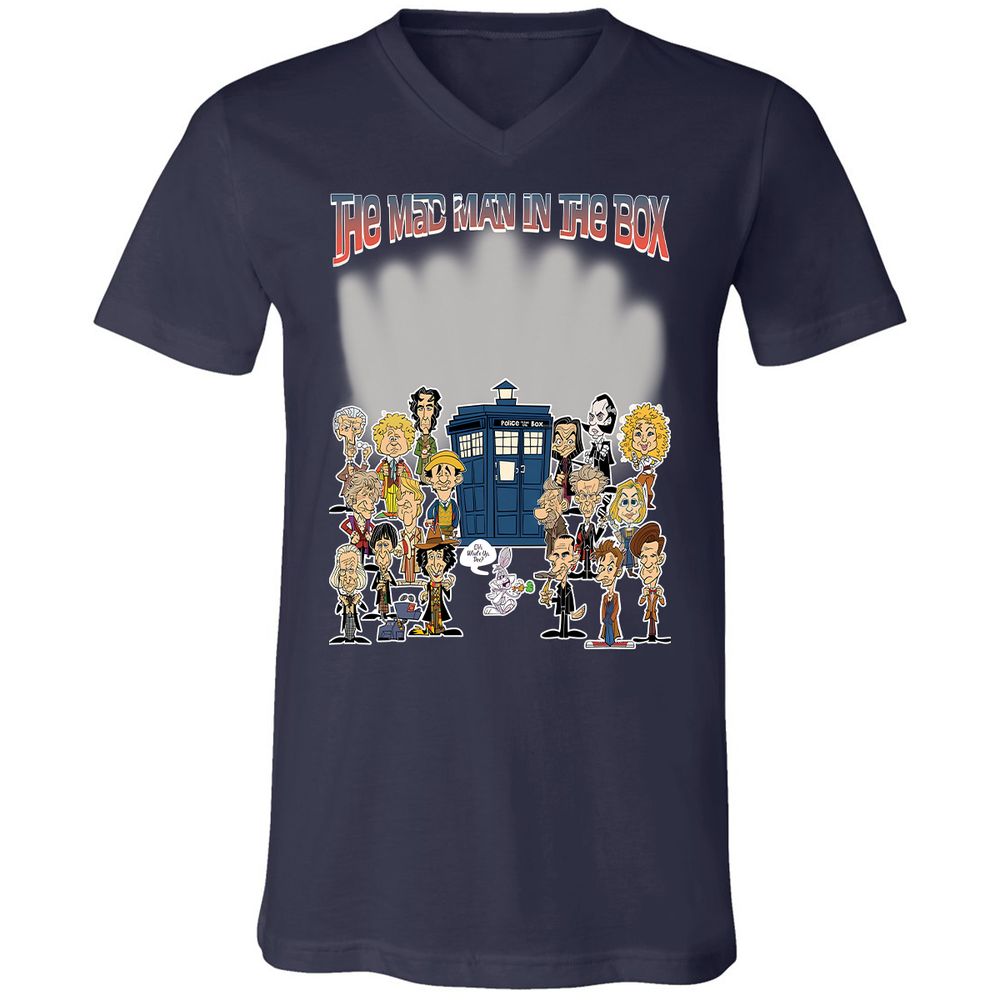 Unisex V-Neck T-Shirt - 5NBXEQFG - Navy - 2