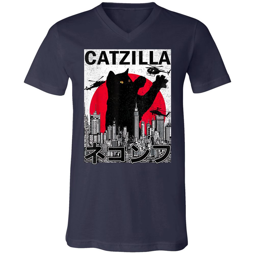 Unisex V-Neck T-Shirt - Q99Q2HJ6 - Navy - 2