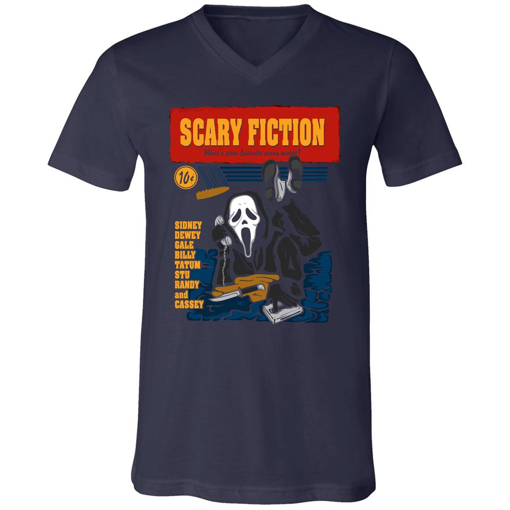 Unisex V-Neck T-Shirt - F9CJXN3E - Navy - 2