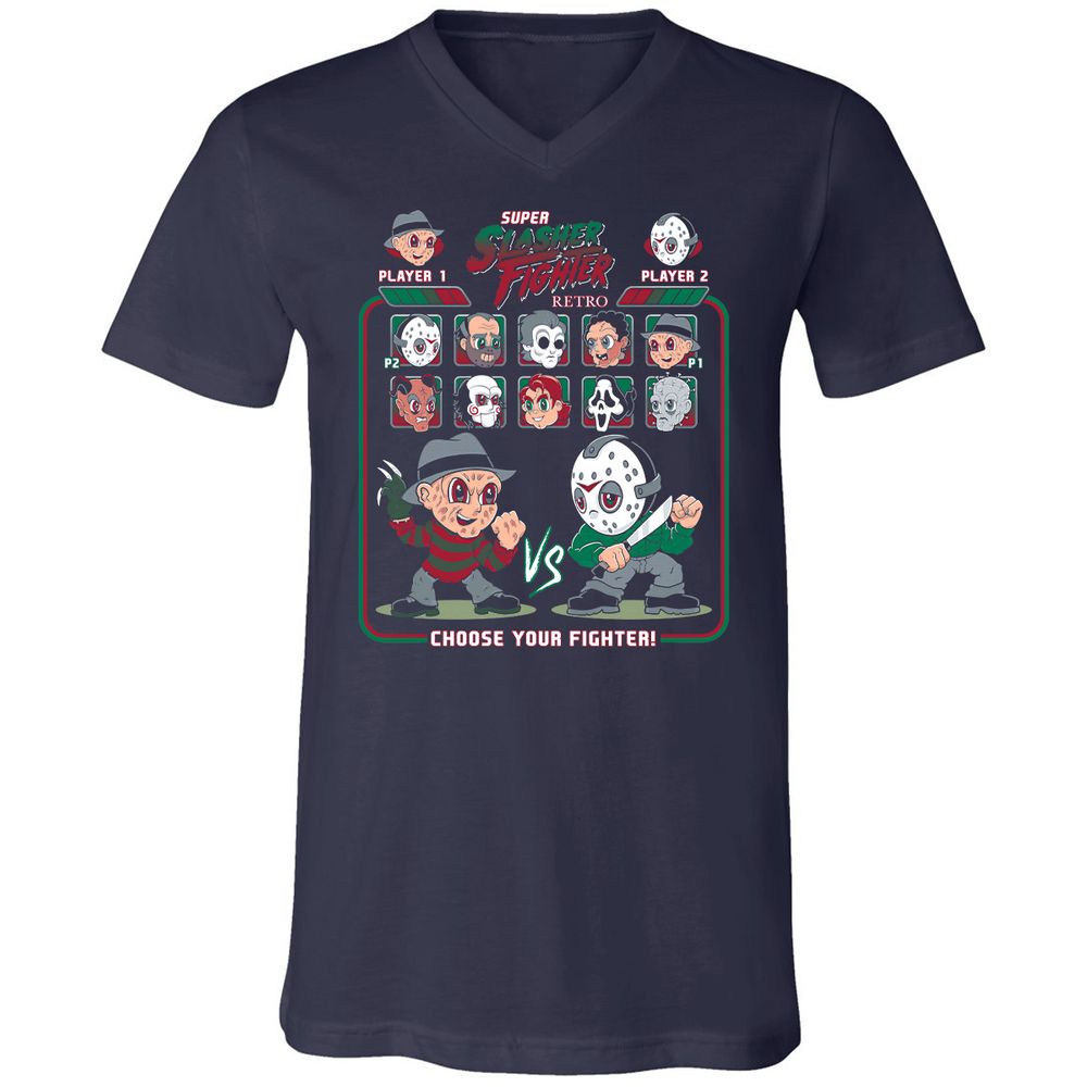 Unisex V-Neck T-Shirt - 73X137DC - Navy - 2