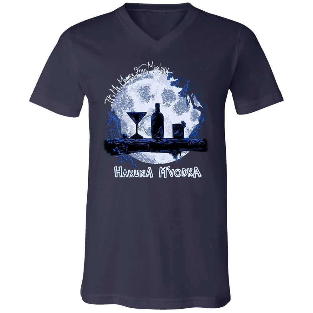 Unisex V-Neck T-Shirt - TXNGVC89 - Navy - 2