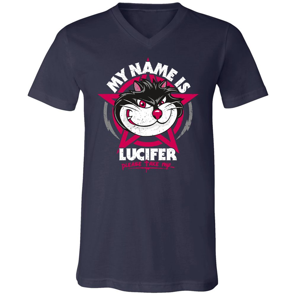 Unisex V-Neck T-Shirt - V83DPE7B - Navy - 2