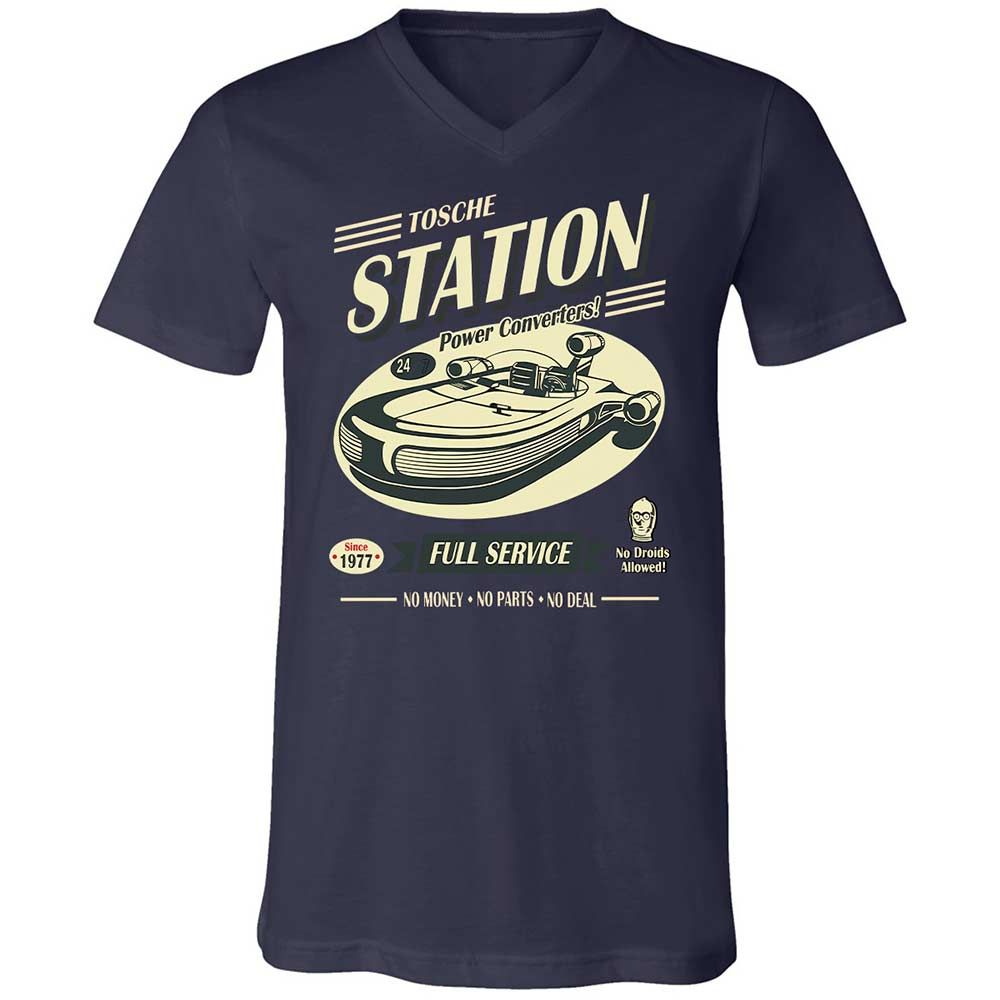 Unisex V-Neck T-Shirt - 83EFXEJU - Navy - 2