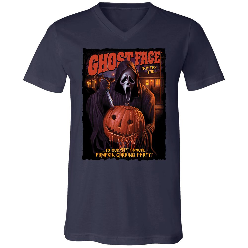 Unisex V-Neck T-Shirt - CCBFLJ9W - Navy - 2